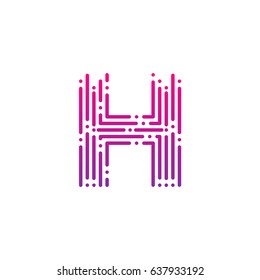 Letter H with Dots and Lines logotype,Fast Speed, Delivery, Digital and Technology for your Corporate identity