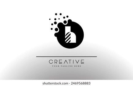 Letter H Dots Logo. H Letter Design Vector with Dots.