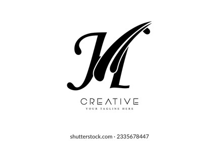 Letter H double cut shape logo icon design template elements