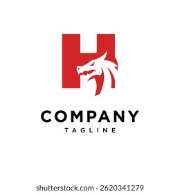 Letter H Dragon Logo Icon Vector