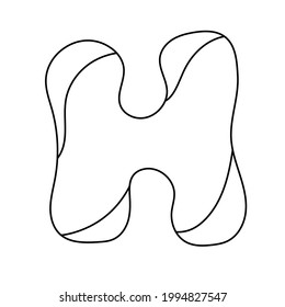 letter h drawing, vector illustration