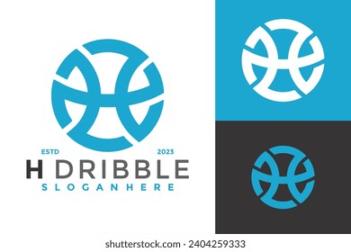 Letter H Dribble Logo Design icon modern template