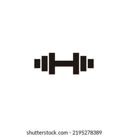 Letter H Dumbell Simple Geometric Logo Vector 