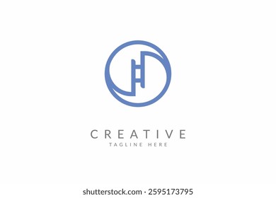 Letter H dynamic tech logo design vector template. H icon design.