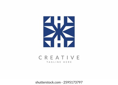 Letter H dynamic tech logo design vector template. H icon design.