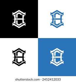 letter H E creative logo design 