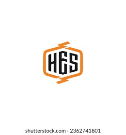 Buchstabe H E S Logo für die Elektrizität Symbol, Vektorgrafik-Vorlage.eps