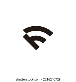 Letter h and E signal geometric symbol simple logo vector