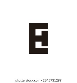 Letter H and E square geometric symbol simple logo vector