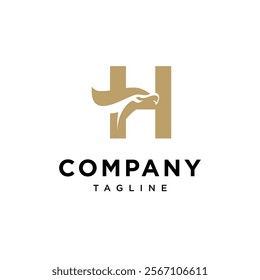 Letter H Eagle Elegant Logo Icon Vector