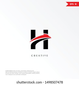 Letter H eagle logo design. Creative minimalism logotype icon symbol. eps10