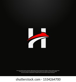 Letter H eagle Logo icon monogram design. Vector graphic design template element. black background.
