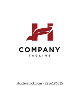 Plantilla de vector de logotipo patriota de la letra H y el águila