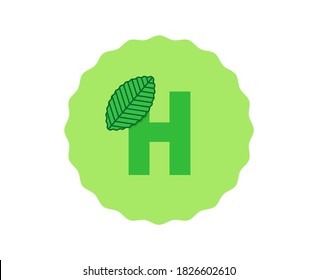 Letter H eco green leaf logo. Nature icon design template. Elegant, clean, trendy and simple emblem for your business or corporate identity.