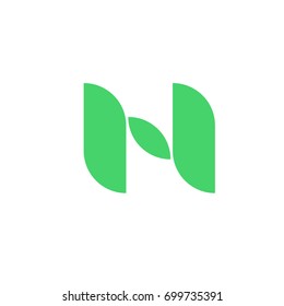letter H eco logo vector
