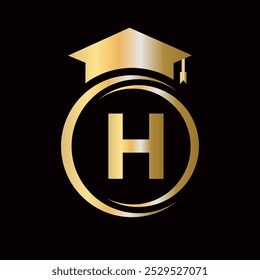 Letter H Education Logo Template. Education Logotype Concept With Alphabet W Vector Element
