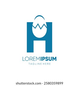 Letter H Egg Logo Design Vector Icon Graphic Emblem Symbol Illustration
