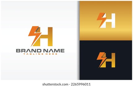 Letter H Electric Vector Logo