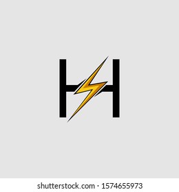 Letter H Electrical Bolt logo icon. Design concept Abstract techno thunder bolt  with letter H for corporate, technology, initial , community and more technology brand identity.