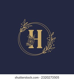Letter H elegant flower type Feminine Vector Signs or Logo Templates