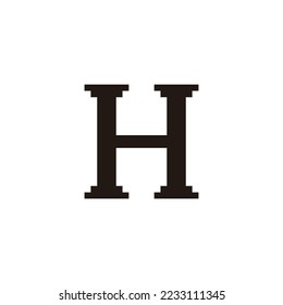 Letter H elegant square geometric symbol simple logo vector