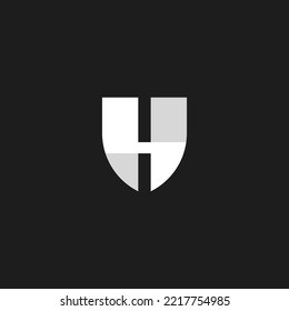 Logo de seguridad de Emblem de la letra H con diseño de logotipo de iluminación