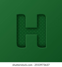 letter H embossed on paper