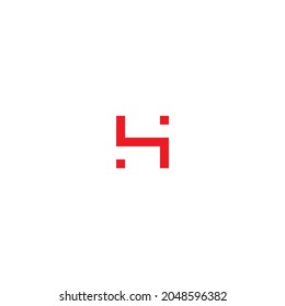 letter H and i epic simple symbol logo vector