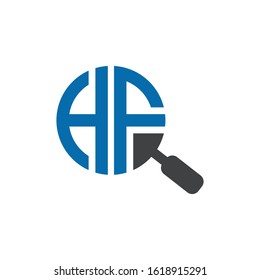 Letter H & F with location sign symbol logo template.