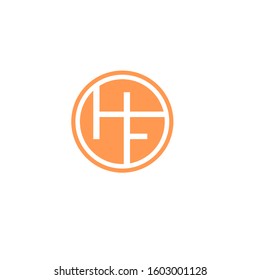 letter H F logo design vector template sign icon