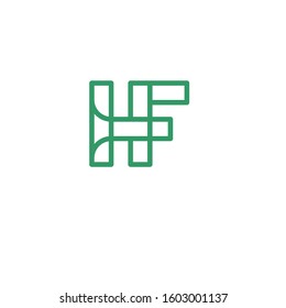 letter H F logo design vector template sign icon