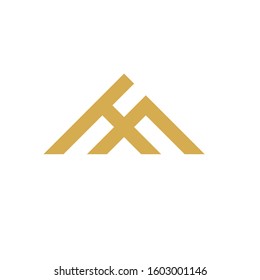 letter H F logo design vector template sign icon