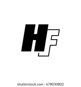 letter H and F logo overlapping black negative