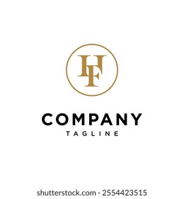 Letter H F monogram elegant Logo Icon vector.