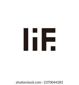 Letter H, i and F square geometric symbol simple logo vector