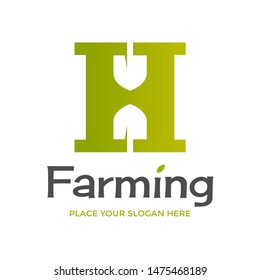 Letter H farm vector logo template. Suitable for nature and agricuture company.