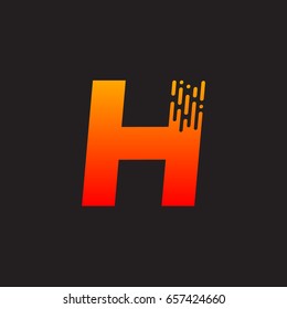 Letter H with Fast logo, Speed, Moving and Quick, Digital and Technology for your Corporate identity