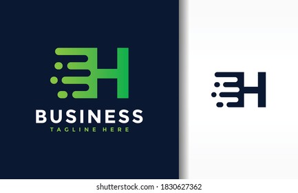 logotipo de movimiento rápido de la letra H