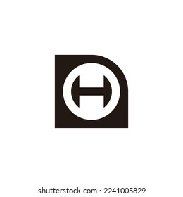 Letter H in file, circle geometric symbol simple logo vector
