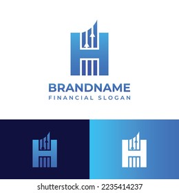 Letter H Financial Chart Logo, suitable for any business related to Financial with H initials.