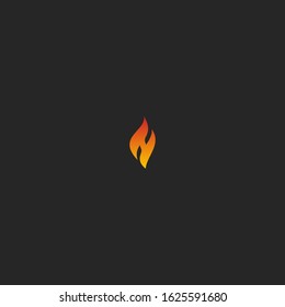 letter h fire abstract logo design