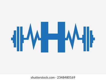 Letter H Fitness Gym Logo. Fitness Logotype Symbol