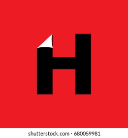 letter h flake design logo vector