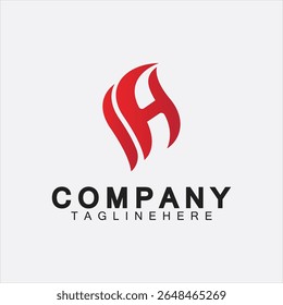 Letter H Flame Logo Design Template, H fire logo, Emblem, Design Concept, Creative Symbol, Icon