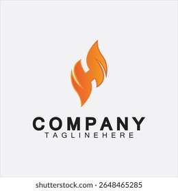 Letra H Flame Logo Design Template, H fogo logotipo, Emblema, Design Concept, Símbolo Criativo, Ícone