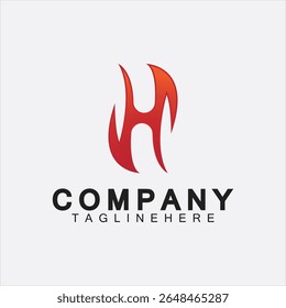 Letra H Flame Logo Design Template, H fogo logotipo, Emblema, Design Concept, Símbolo Criativo, Ícone