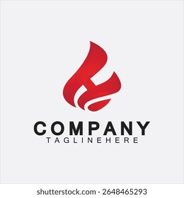 Letter H Flame Logo Design Template, H fire logo, Emblem, Design Concept, Creative Symbol, Icon