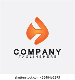 Letter H Flame Logo Design Template, H fire logo, Emblem, Design Concept, Creative Symbol, Icon