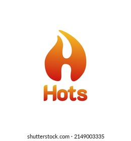 Letter H Flame Logo Identity. H Fire Logo Simple and Flat Monogram logo identity. Abstract Premium logo vector for Business and Brand Identity