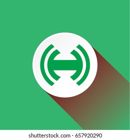 letter H flat shadow logo template